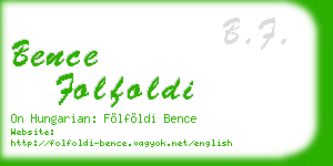 bence folfoldi business card