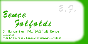 bence folfoldi business card